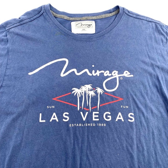 mirage Other - Mirage Las Vegas T Shirt Blue Palm Trees Sun Fun Graphic Tee Mens XXL Fits Large